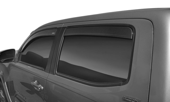 Husky Liners 2864036 Low Profile Dark Smoke In-Channel Ventvisor Side Window Deflector for Toyota Tacoma Crew Cab (2016-2023)