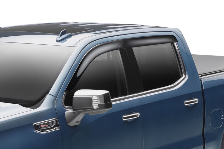 Husky Liners 2854075 Low Profile Dark Smoke Ventvisor Side Window Deflector – 4-Piece Set for Chevy Silverado and GMC Sierra Crew Cab (2019-2023)