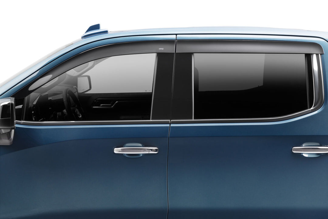 Husky Liners 2854075 Low Profile Dark Smoke Ventvisor Side Window Deflector – 4-Piece Set for Chevy Silverado and GMC Sierra Crew Cab (2019-2023)