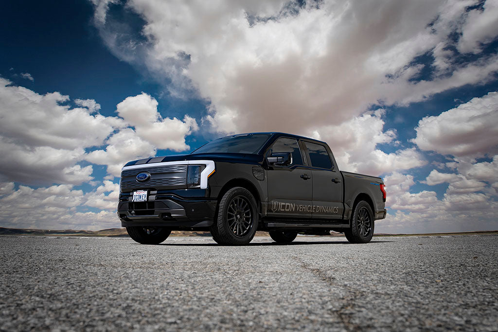 ICON Vehicle Dynamics 91836E Lowered Rear Coilover Kit for 2022-2023 Ford F-150 Lightning with 2.5-inch Remote Reservoir and CDEV Adjustment