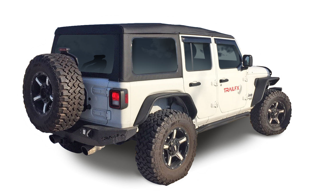 TrailFX JL05RF Fender Flare for Jeep Wrangler – Flat Style, Black Textured Powder Coated Steel