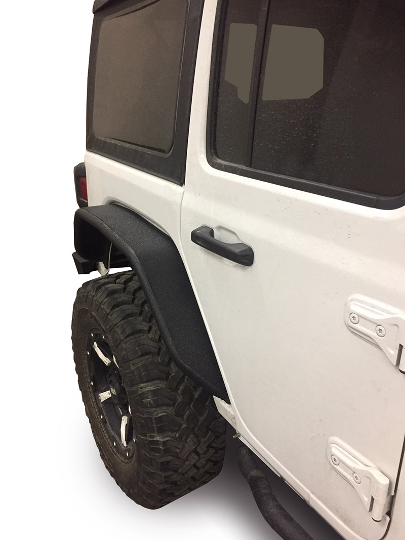 TrailFX JL05RF Fender Flare for Jeep Wrangler – Flat Style, Black Textured Powder Coated Steel