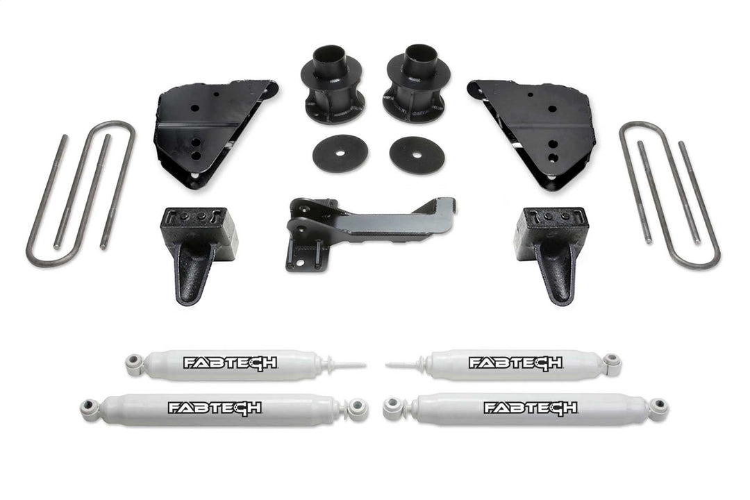 Fabtech K2404 4-Inch Budget Lift Kit with Shock for GM C/K1500 and Ford Super Duty Trucks