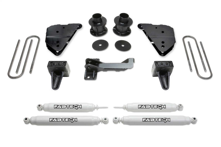 Fabtech K2404 4-Inch Budget Lift Kit with Shock for GM C/K1500 and Ford Super Duty Trucks