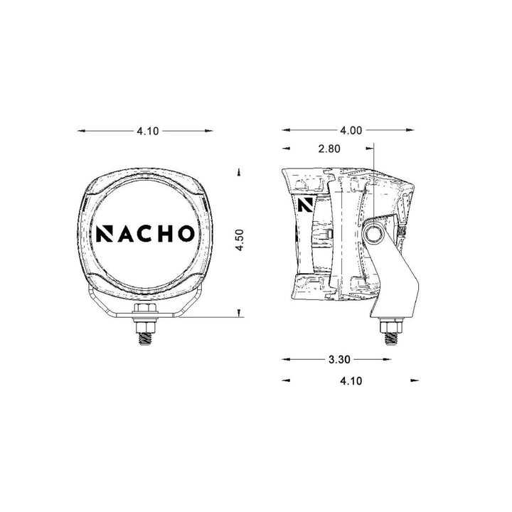 ARB Nacho TM451 Quatro Flood Pair - Off-Road LED Work Lights with Wide Spread Illumination