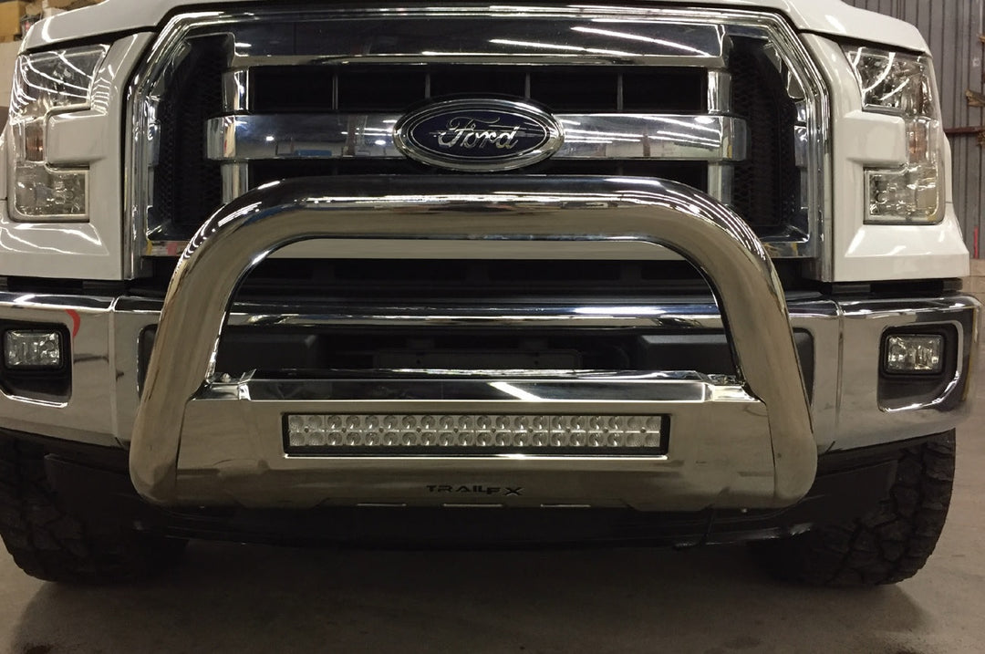 TrailFX B1604S Stainless Steel Oval Bullbar with Skid Plate for Chevy Colorado and GMC Canyon