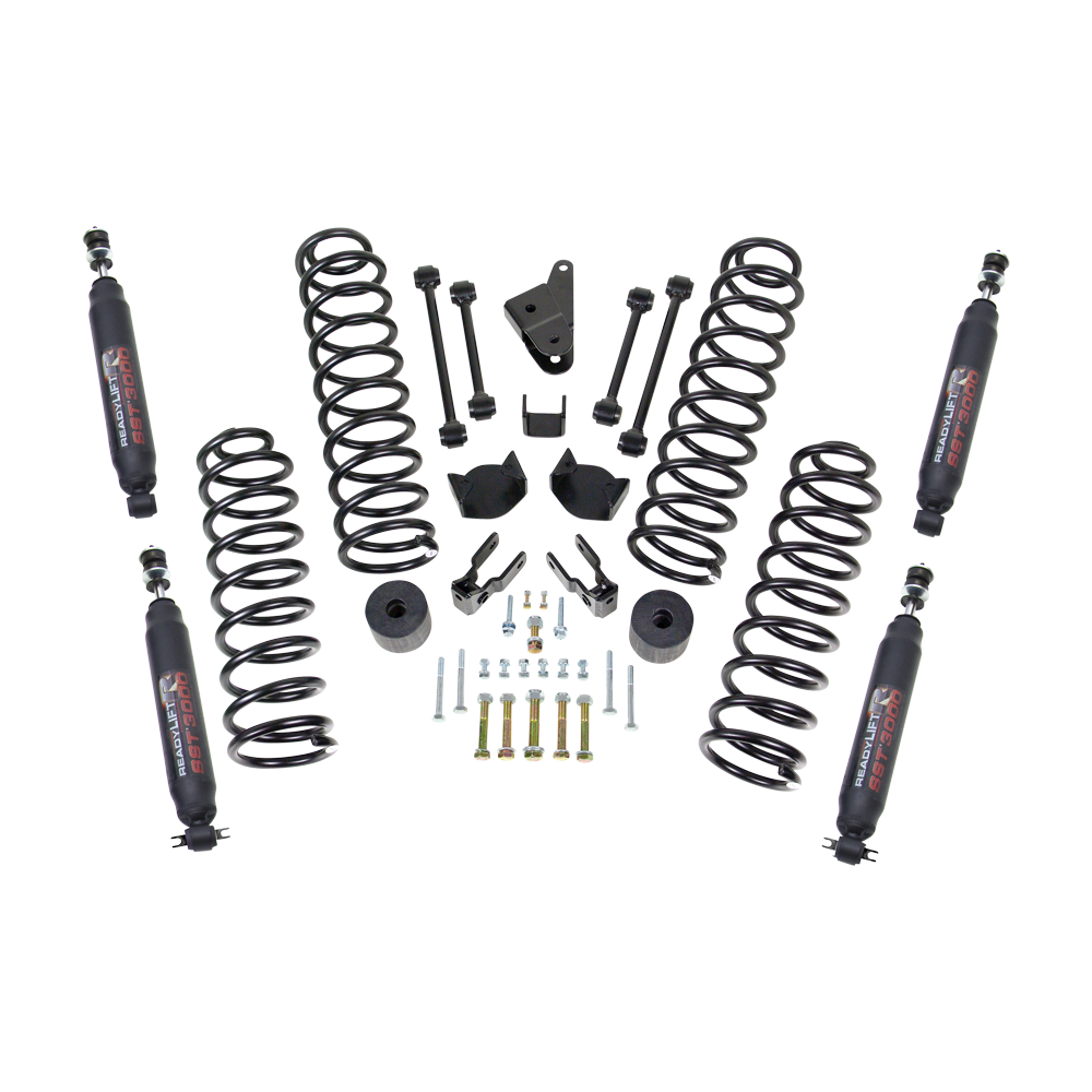 ReadyLift 69-6401 4-Inch Coil Spring Lift Kit for Jeep Wrangler JK (2007-2018)