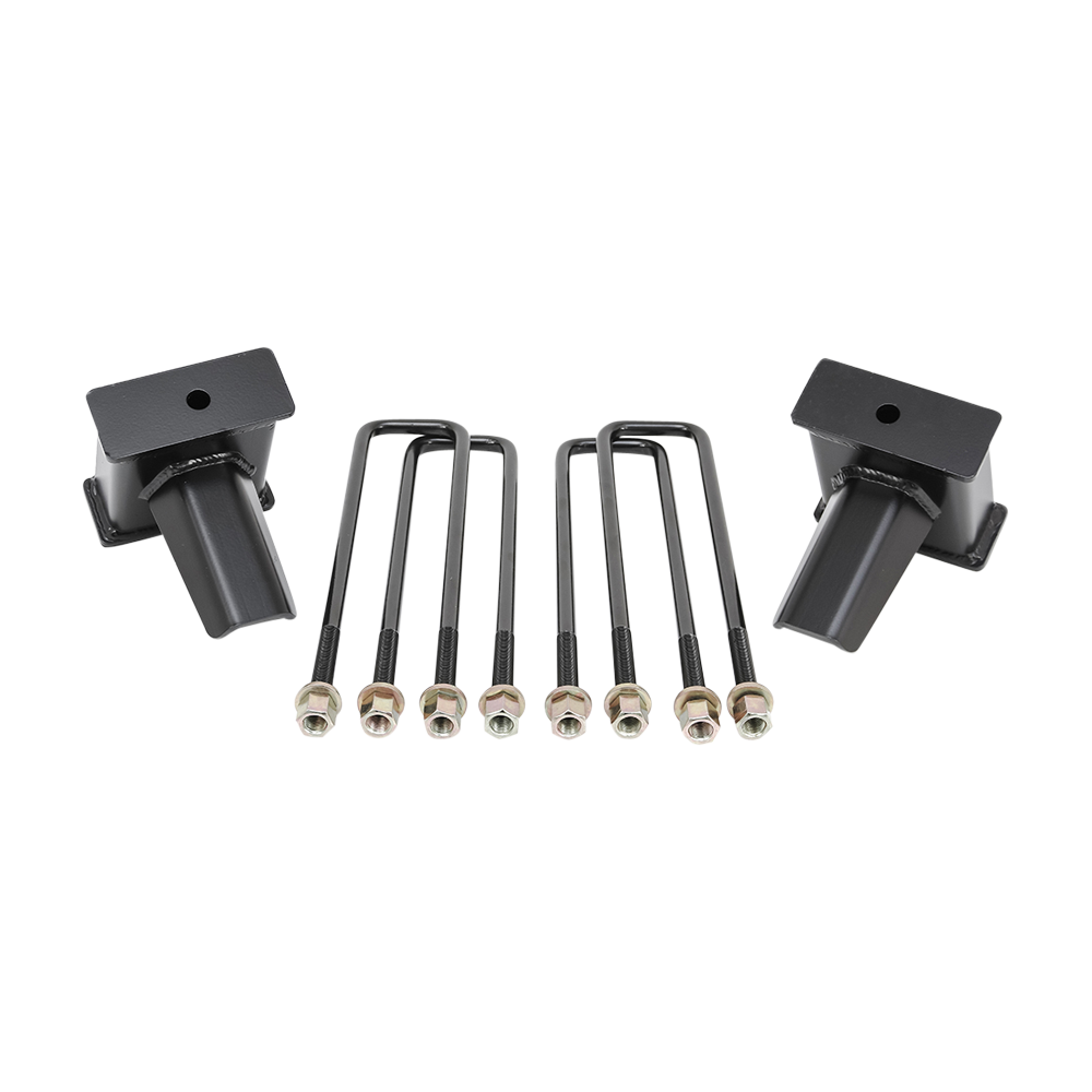 ReadyLift 26-3950 OEM-Style Rear Block Kit for Chevy/GMC 1500 Trucks – 4 Inch Lift, Cast Iron, Black