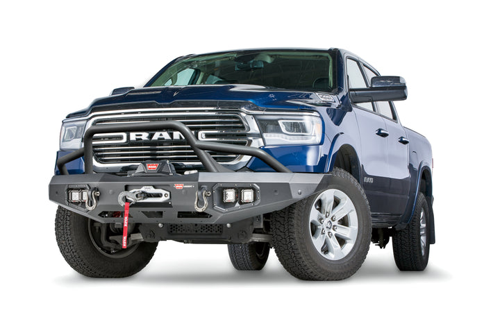 Warn Ascent Front Bumper for Ram 1500 (2019-2024) – Steel, Black, Bolt-On Installation