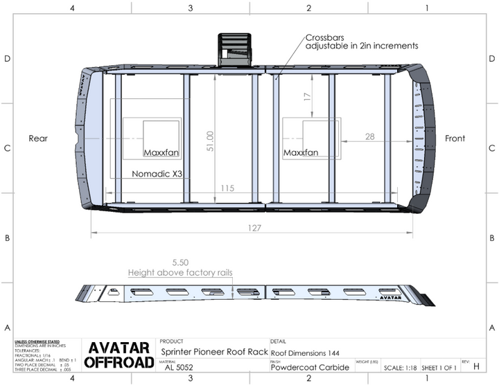 Pioneer Sprinter Roof Rack