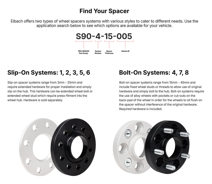 Eibach 25mm Pair PRO-SPACER Wheel Spacers for Ford Mustang, Ranger, and Explorer