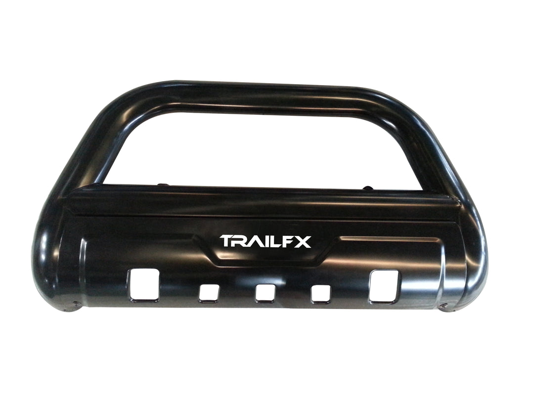TrailFX 3-Inch Black Powder Coated Steel Bull Bar for Ford Ranger 2019-2023 with Skid Plate and Light Mounts