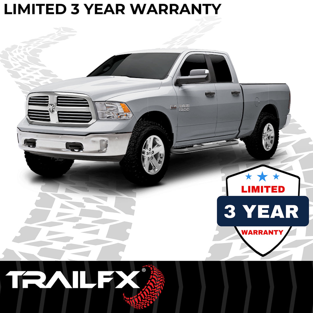 TrailFX 1130301093 Black Powder Coated 3-Inch Round Bent Nerf Bar for Ford F-150