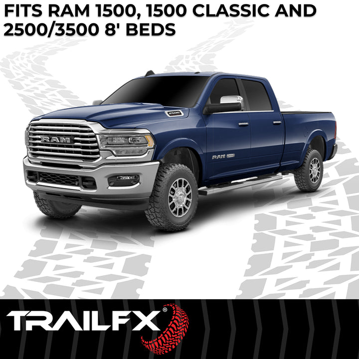 TrailFX 600N Rubber Bed Mat for Ram Pickup Trucks – 97 in x 64 in, Textured Pebble Surface