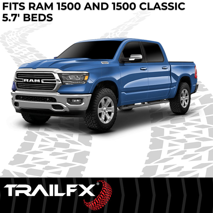 TrailFX 626N Black Rubber Bed Mat for Ram 1500 (2012-2021) - Custom Fit, Impact & Chemical Resistant