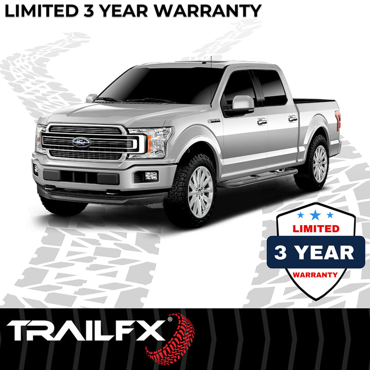 TrailFX 3 Inch Round Bent Step Bar Side Bar for Ford F-Series Trucks