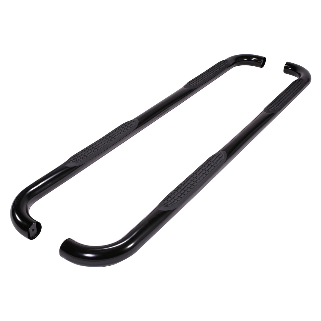 TrailFX 3 Inch Black Textured Steel Nerf Bar with Step Pads for Jeep Wrangler