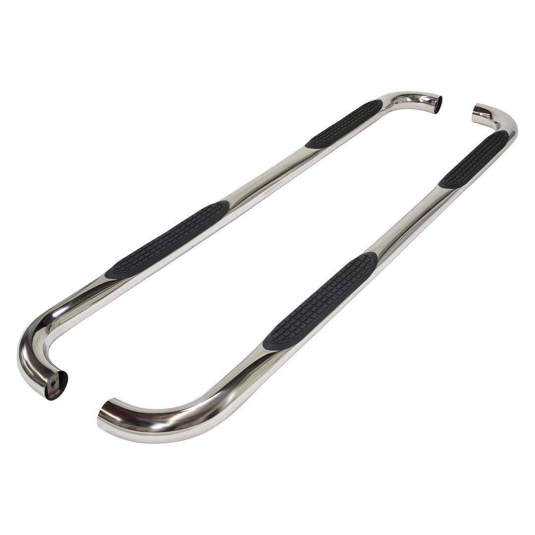 TrailFX A0034S 3-Inch Round Bent Stainless Steel Nerf Bar Side Step for Silverado and Sierra
