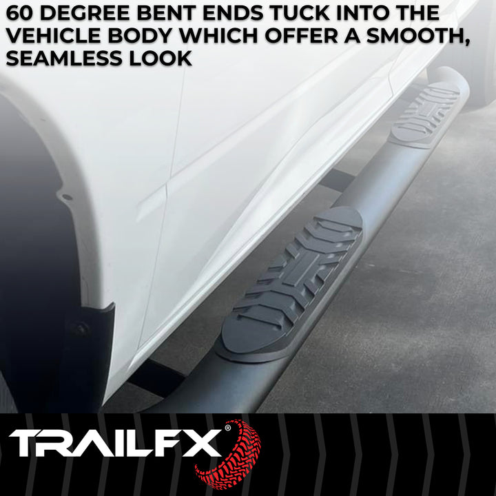 TrailFX A1006B Black Titanium Powder Coated 4-Inch Oval Bent Nerf Bar for Ram 1500 & Classic