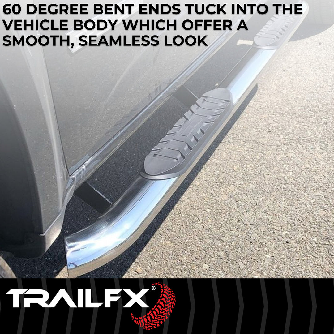TrailFX Stainless Steel Nerf Bar with Surface Steps for Toyota Tacoma 2024-2025