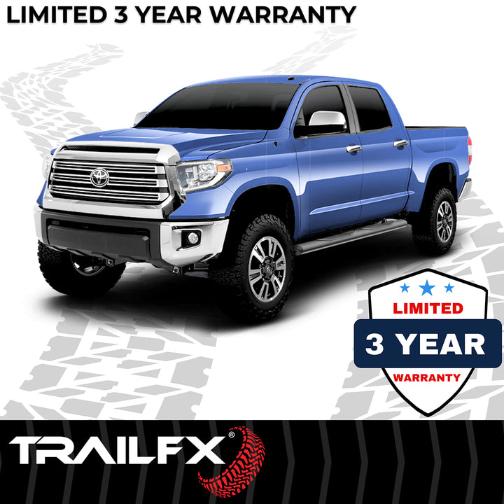 TrailFX A1516B Black Powder Coated 4 Inch Oval Straight Nerf Bar Side Step for Toyota Tundra