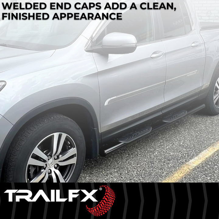 TrailFX A1523B 4 Inch Oval Black Powder Coated Steel Nerf Bar Side Step for Ford F-150