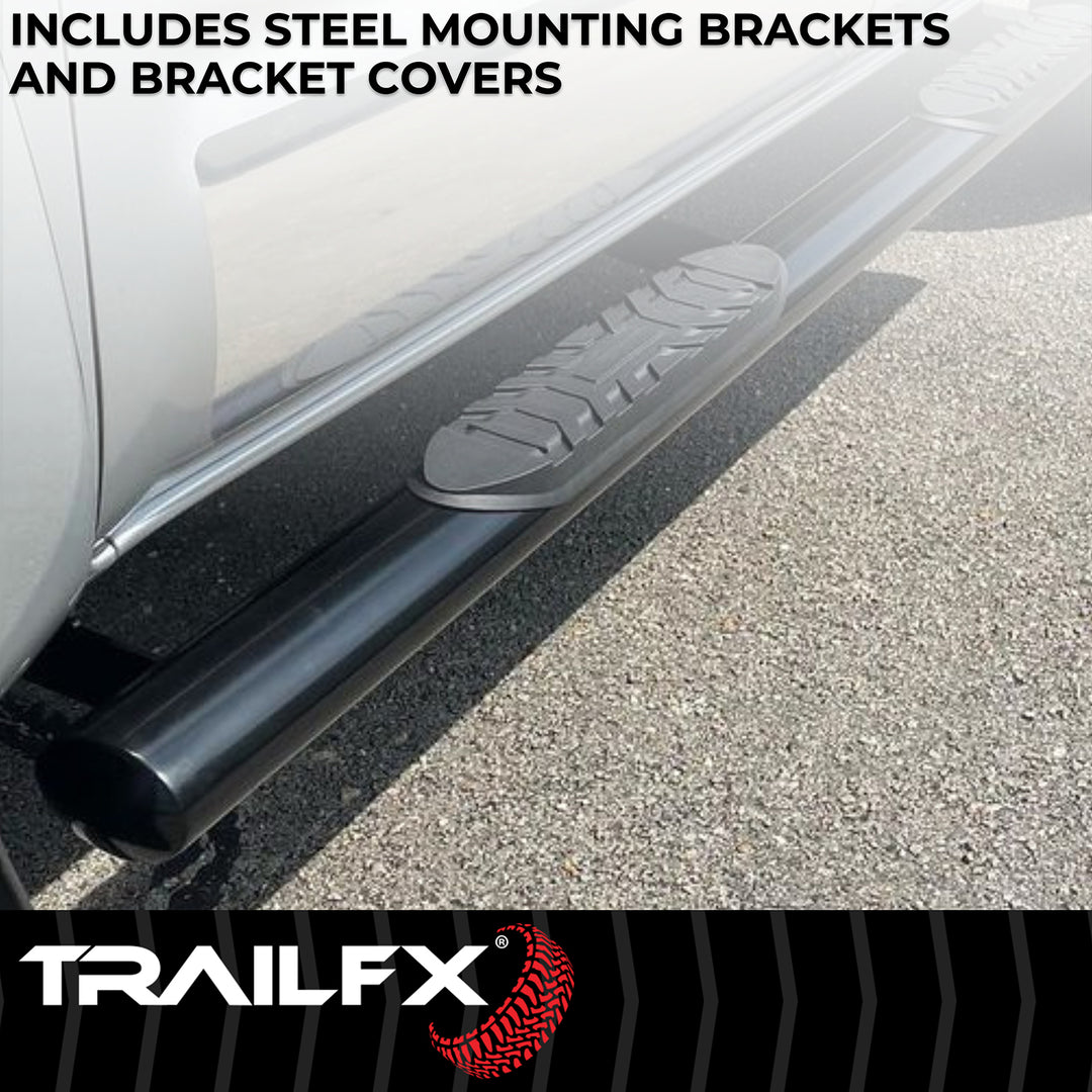 TrailFX A1523B 4 Inch Oval Black Powder Coated Steel Nerf Bar Side Step for Ford F-150