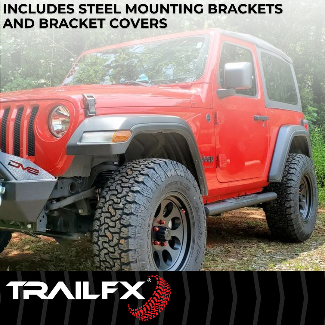 Trail FX A1545T Oval Straight Nerf Bar Step for Jeep Wrangler 2018-2024