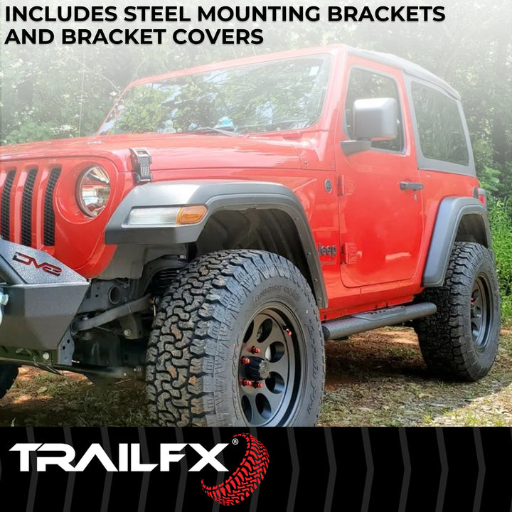 Trail FX A1545T Oval Straight Nerf Bar Step for Jeep Wrangler 2018-2024