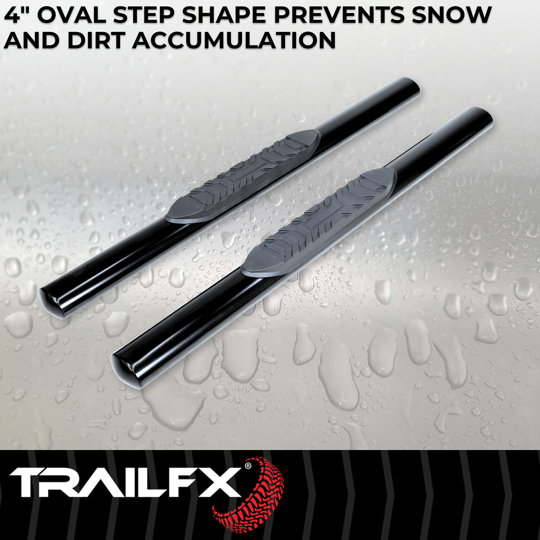 TrailFX A1551B Black Powder Coated Steel Nerf Bar for Silverado and Sierra 1500/2500/3500 HD (2019-2021)