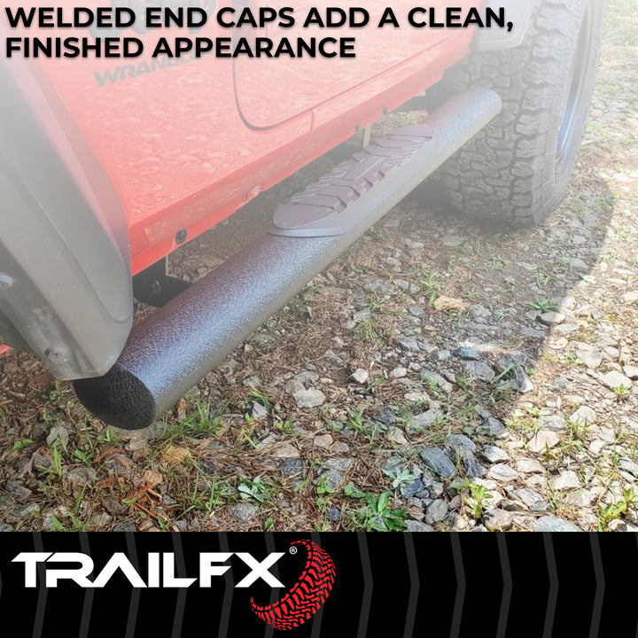 TrailFX A1555T Black Matte Powder Coated Steel Nerf Bar for Ford Bronco