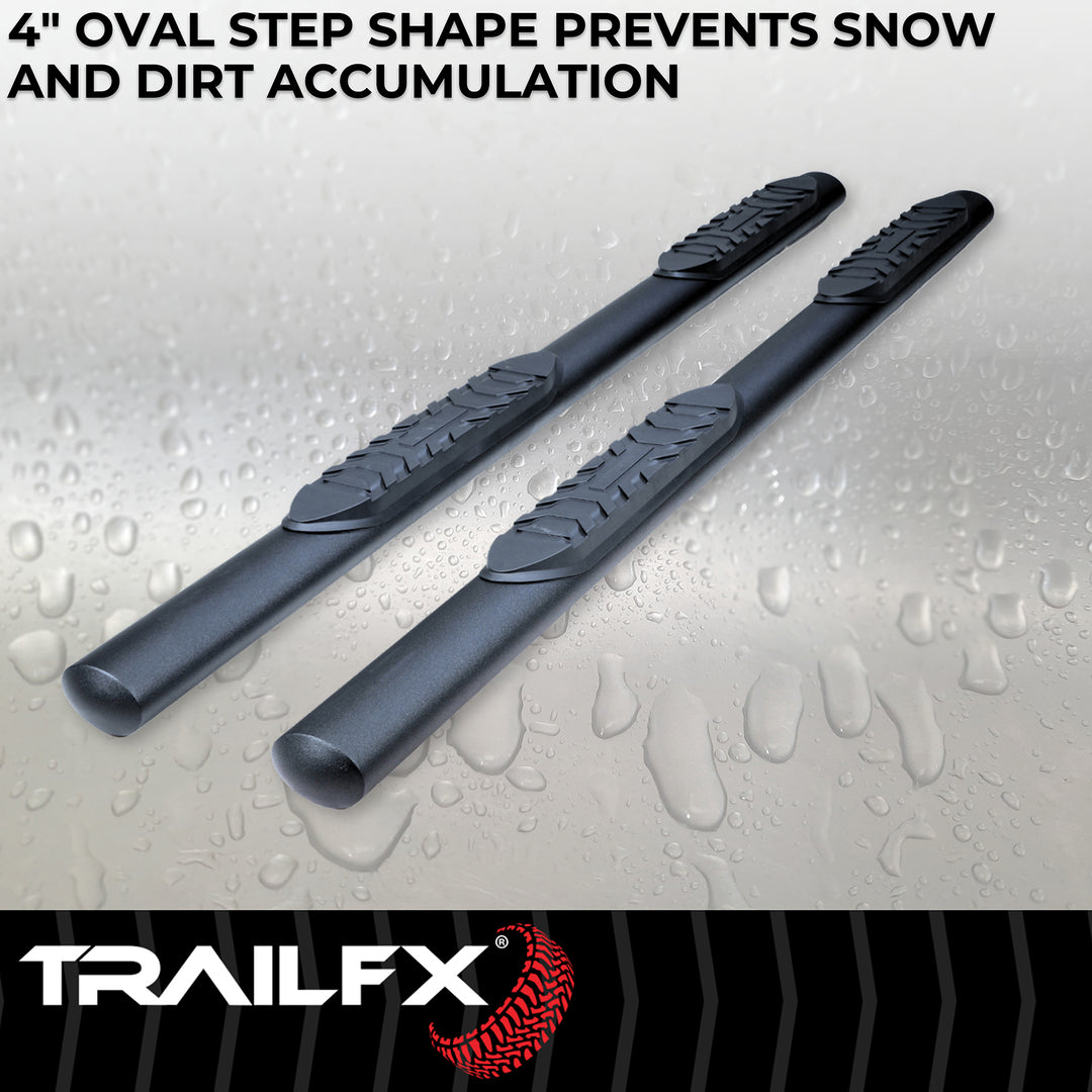 TrailFX Black Matte Powder Coated Oval Nerf Bar for Toyota Tacoma 2024-2025
