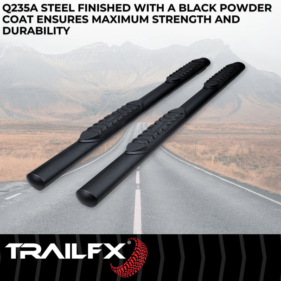TrailFX A1560T 4 Inch Oval Straight Rocker Panel Mount Nerf Step Bars for Toyota 4Runner