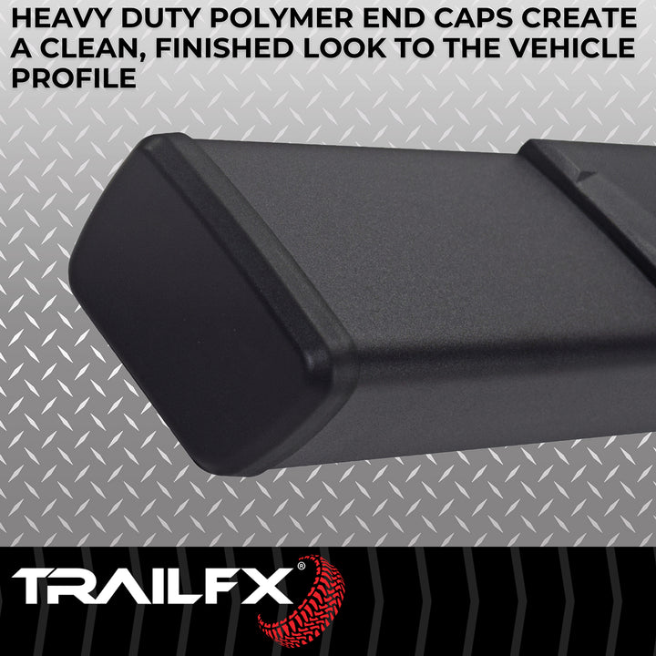 TrailFX A4010B 4 Inch Trapezoid Straight Steel Nerf Bar with Black Titanium Powder Coated Finish for Chevy Colorado and GMC Canyon