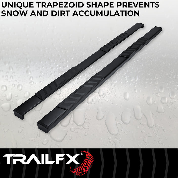 TrailFX A4017B 4-Inch Trapezoidal Straight Nerf Bar Step Bar for Silverado and Sierra