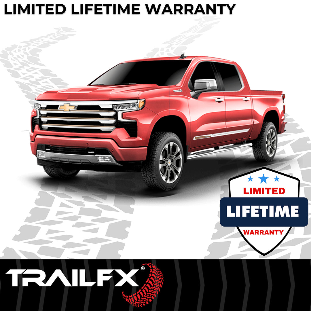 Trail FX A4017S Trapezoidal Straight Nerf Bar Step Bar for Silverado and Sierra 1500/2500/3500 HD (2019-2021)
