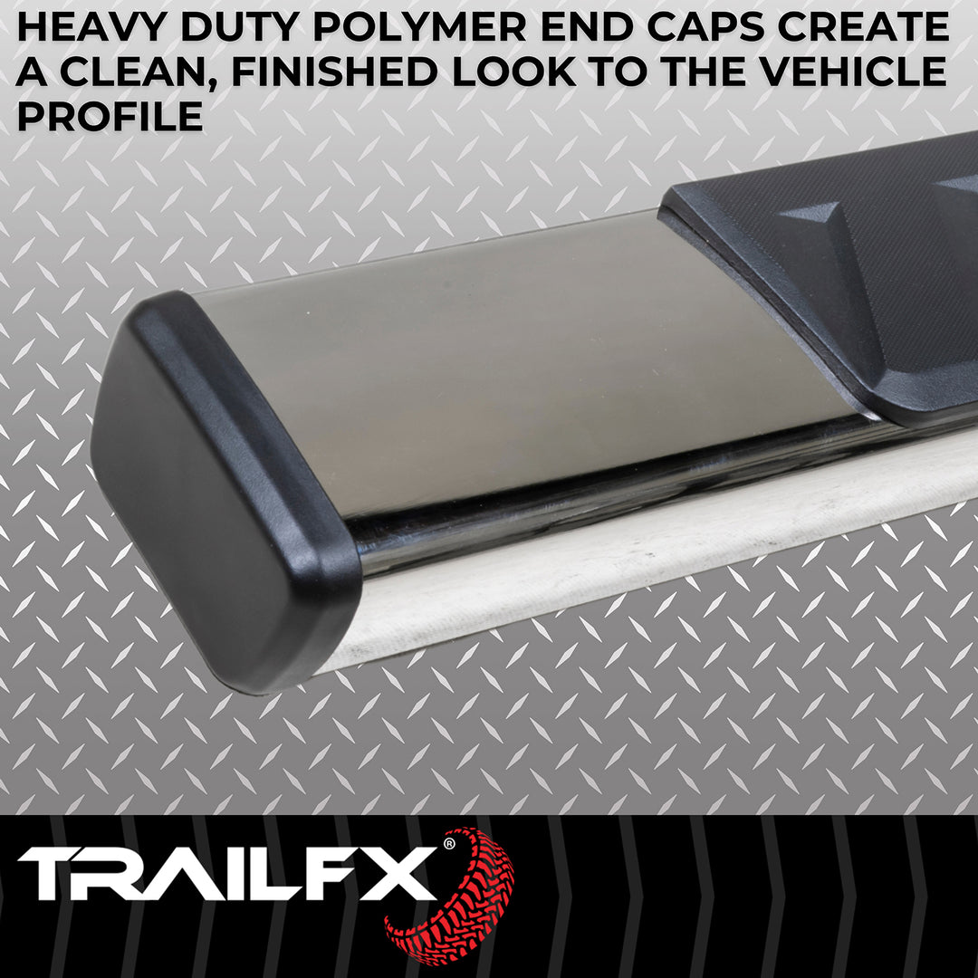 TrailFX Stainless Steel Nerf Bar with Surface Steps for Silverado and Sierra 1500/2500/3500 HD (Part A4018S)