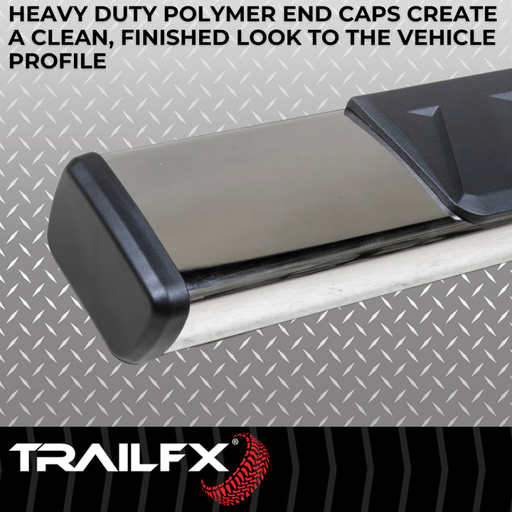 TrailFX Stainless Steel Nerf Bar with Surface Steps for Silverado and Sierra 1500/2500/3500 HD (Part A4018S)