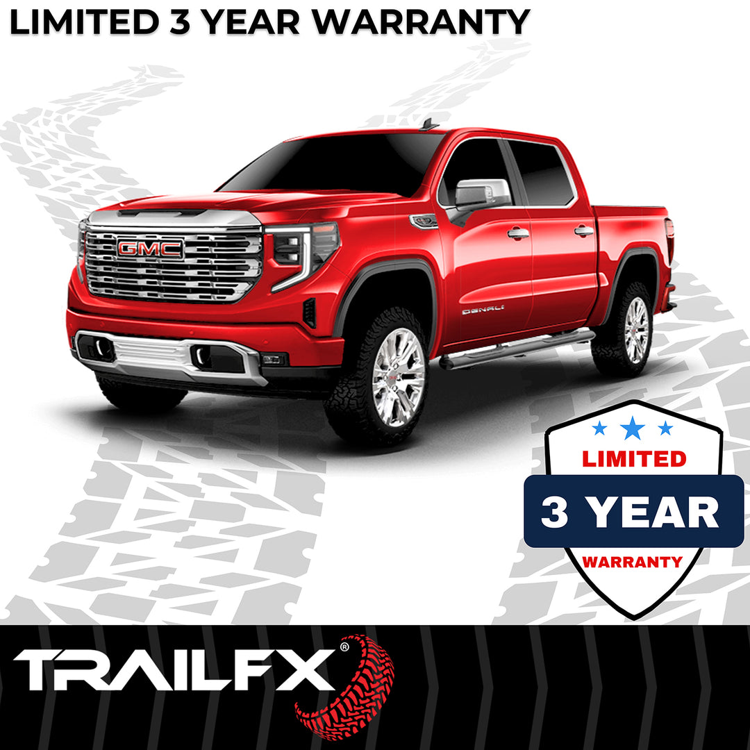 TrailFX A7002B 5 Inch Oval Straight Powder Coated Black Steel Nerf Bar Side Step for Chevy Silverado & GMC Sierra 2012-2013