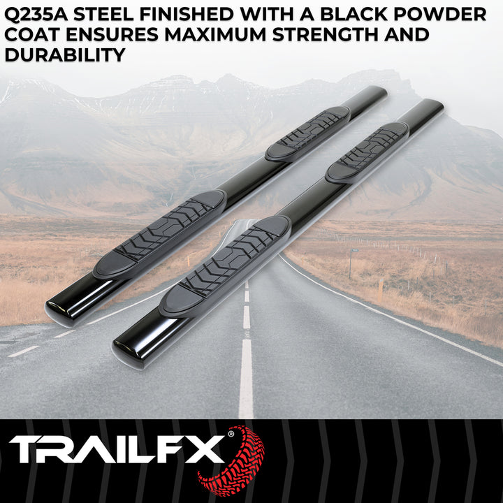 TrailFX A7013B 5 Inch Oval Steel Nerf Bar Side Step for Ford F-150 2009-2014