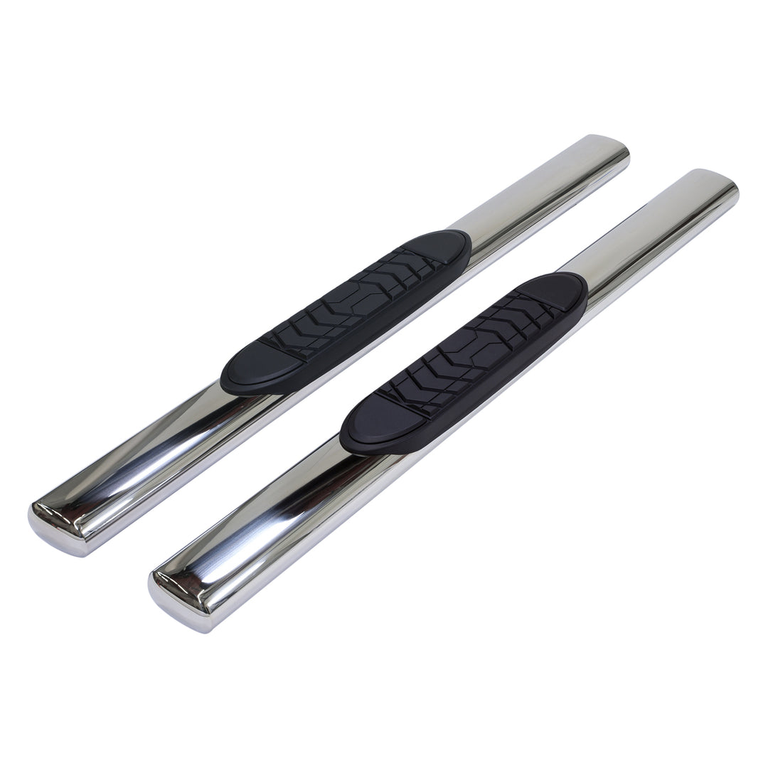 TrailFX Stainless Steel 5 Inch Oval Straight Nerf Bar Side Step for Ford F-150 and Super Duty Models