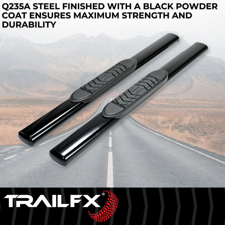 TrailFX A7054B Black Powder Coated Steel 5 Inch Oval Nerf Bar for Ram Trucks