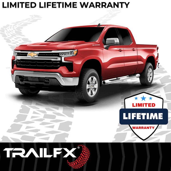 TrailFX A7064S Stainless Steel Oval Bent Nerf Bar Side Step for Silverado and Sierra 1500-3500 HD
