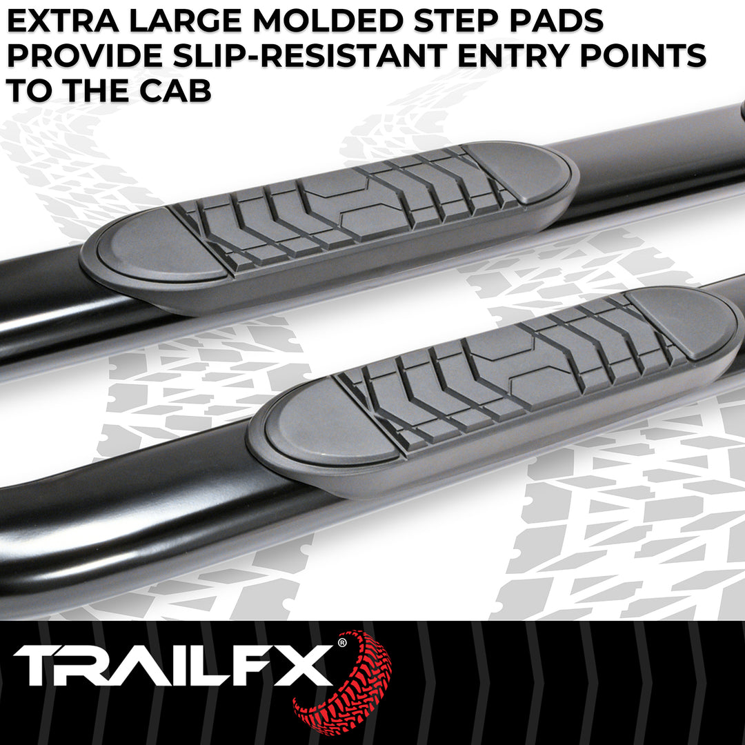 TrailFX A7067B 5 Inch Oval Bent Black Powder Coated Steel Nerf Bar for Toyota Tundra
