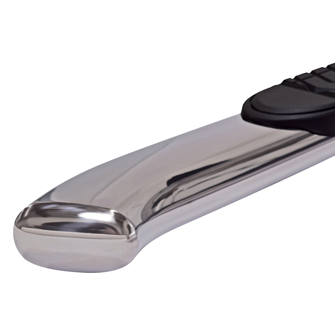 TrailFX A7072S Stainless Steel 5 Inch Oval Bent Nerf Bar with Step Pads for Ford F-150 and Super Duty Models