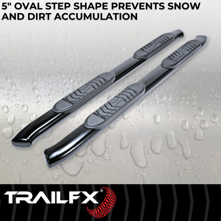 TrailFX Oval Bent Nerf Bar Step Bar for Silverado and Sierra 1500/2500/3500 HD Models