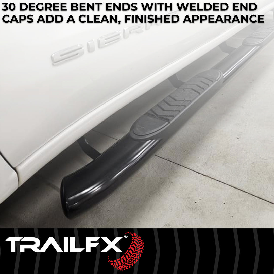 TrailFX Oval Bent Nerf Bar Step Bar for Silverado and Sierra 1500/2500/3500 HD Models