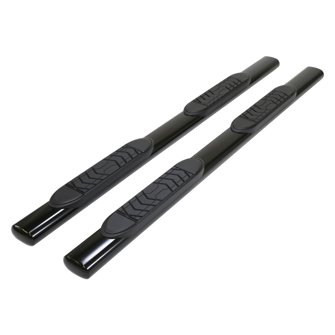 TrailFX 5 Inch Oval Straight Powder Coated Black Steel Nerf Bar for Chevy Silverado & GMC Sierra 2012-2013