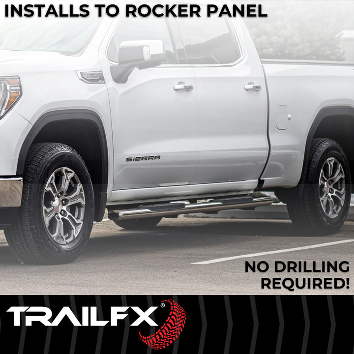 TrailFX A7094S Polished Stainless Steel Nerf Bar for Ford Ranger 2019-2023
