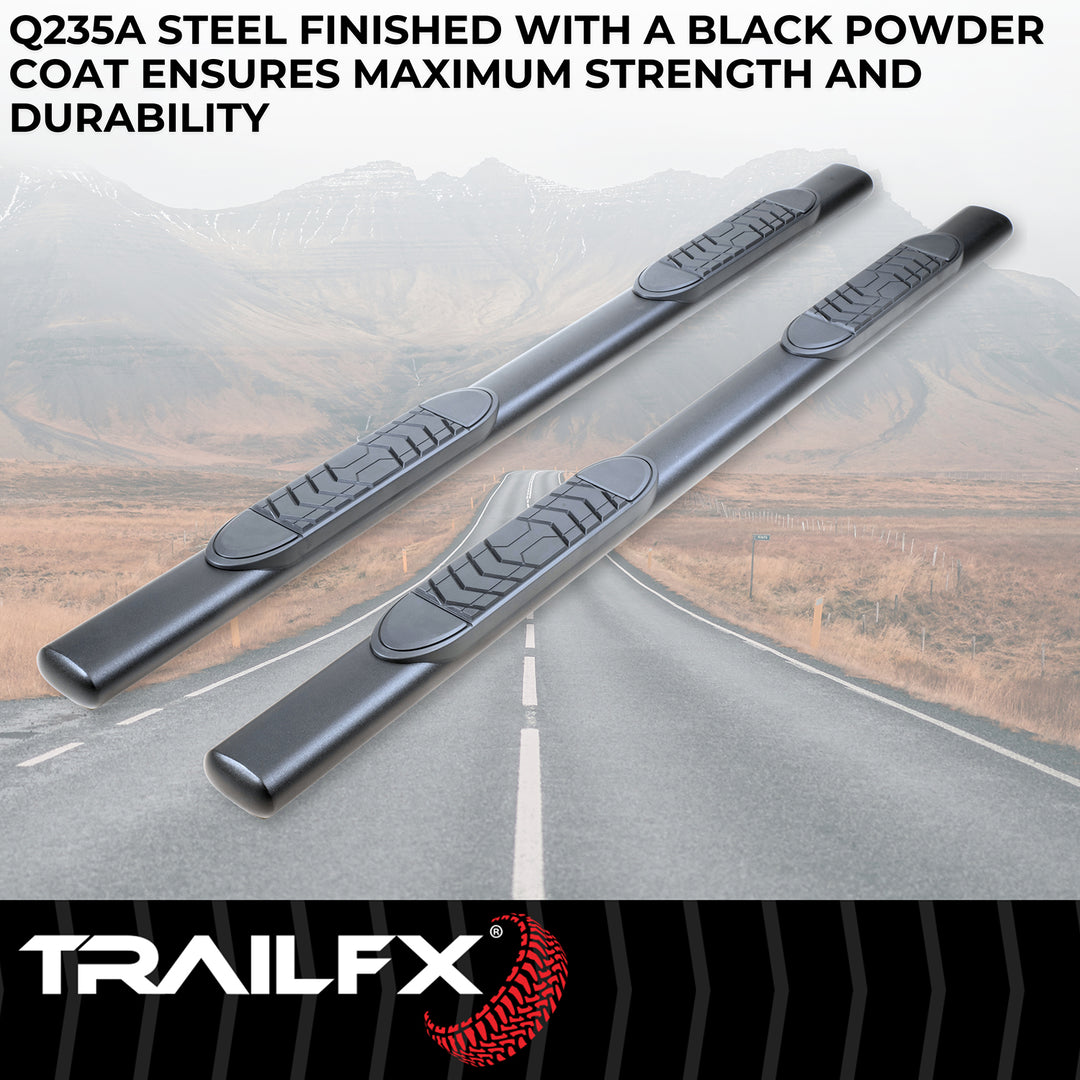 TrailFX Steel Nerf Bar with Black Powder Coated Finish for Jeep Gladiator (2020-2025) A7099B